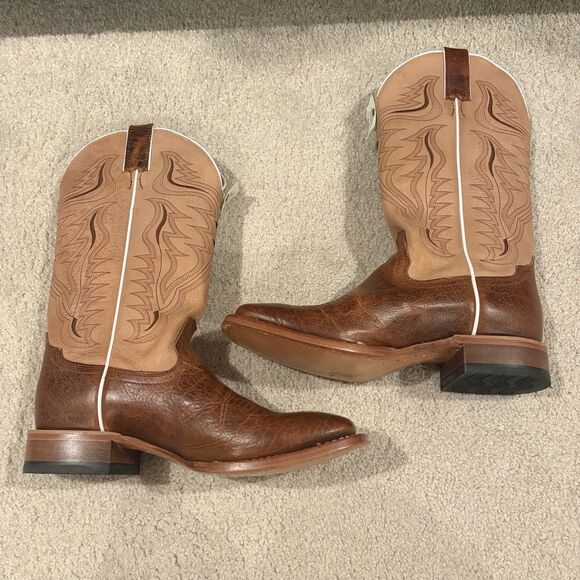 Men\'s Brown & Cream Western Leather Cowboy Boots main image 11